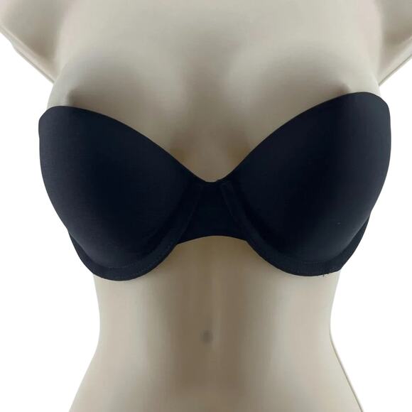 Victoria's Secret Strapless Black Smooth Push Up Bra 32B - Picture 1 of 6
